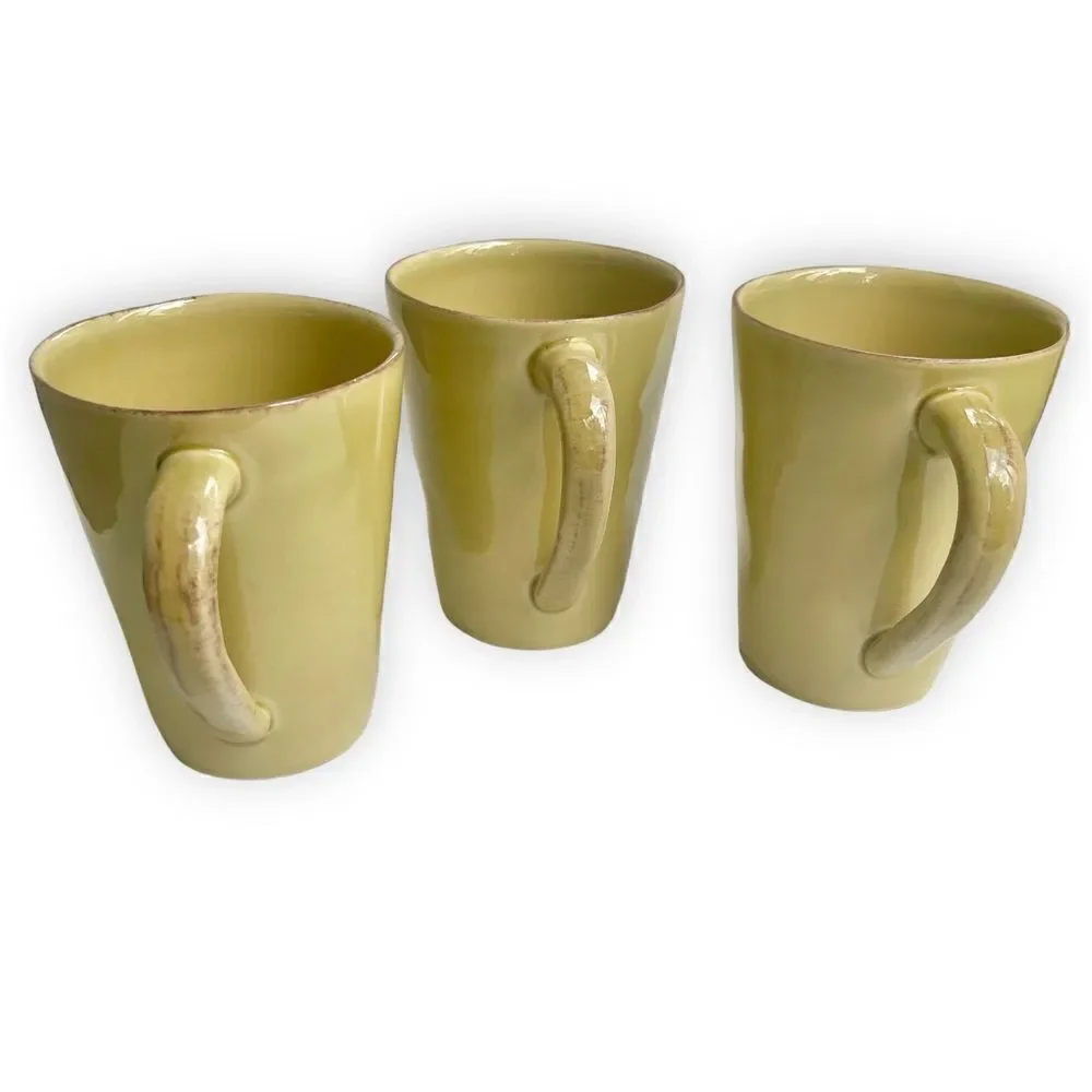 Crate&Barrel Marin Green Coffee Cup Mug Set of 3
